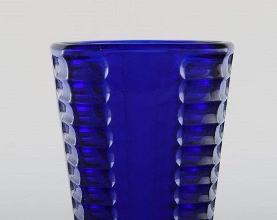 Scandinavian Modern Scandinavian Glass Artist, Vase in Blue Art Glass, 1960s-1970s