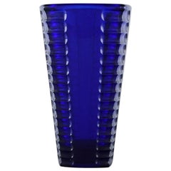 Scandinavian Glass Artist, Vase in Blue Art Glass, 1960s-1970s