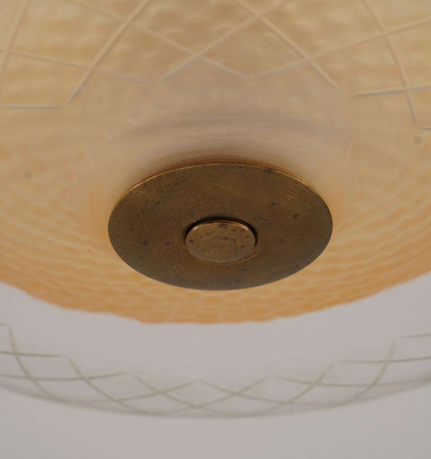 20th Century Scandinavian Glass Flush Mount by Orrefors, Sweden