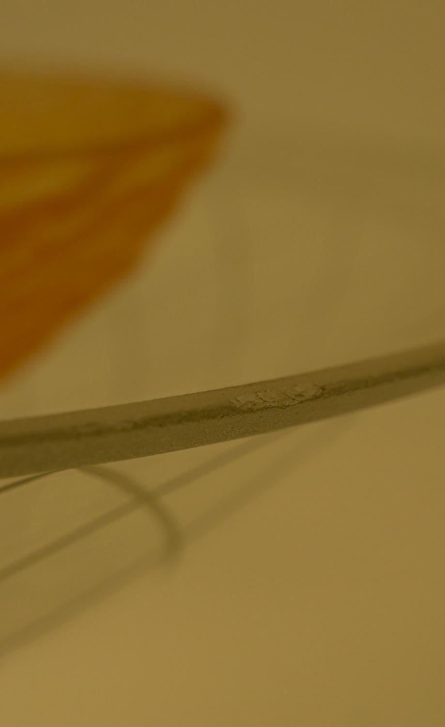 Brass Scandinavian Glass Flush Mount by Orrefors, Sweden