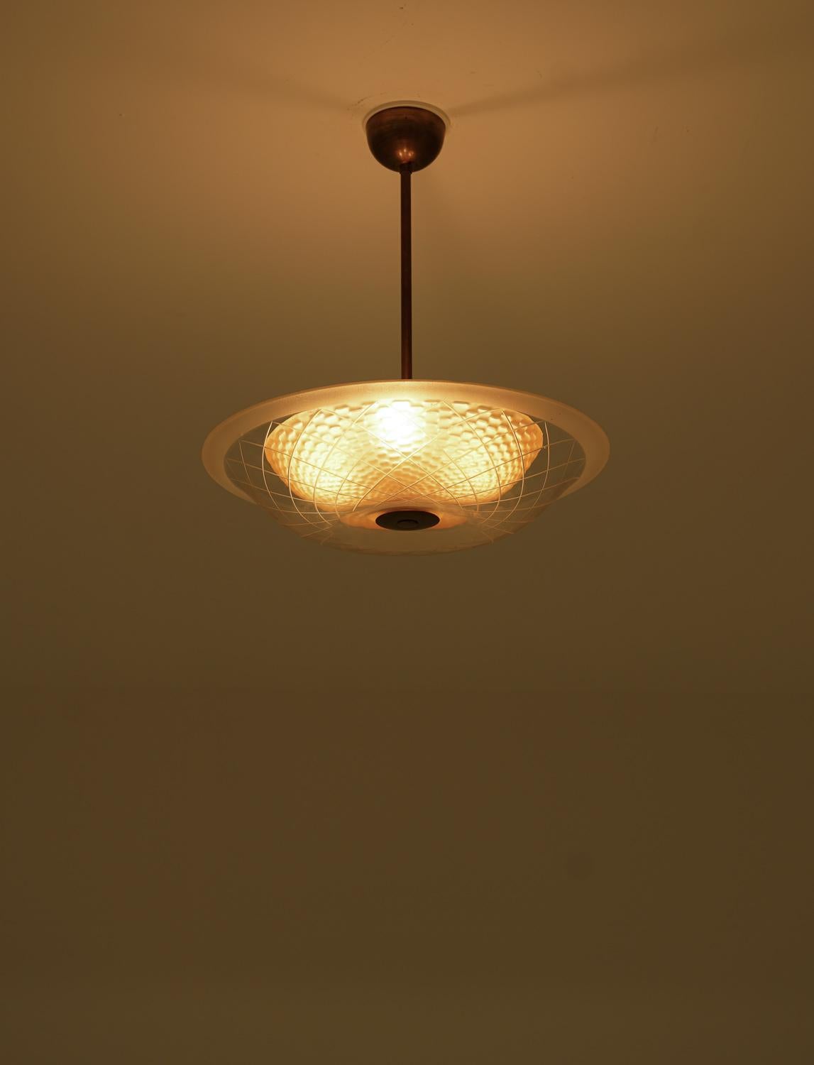 Scandinavian Glass Flush Mount by Orrefors, Sweden 2