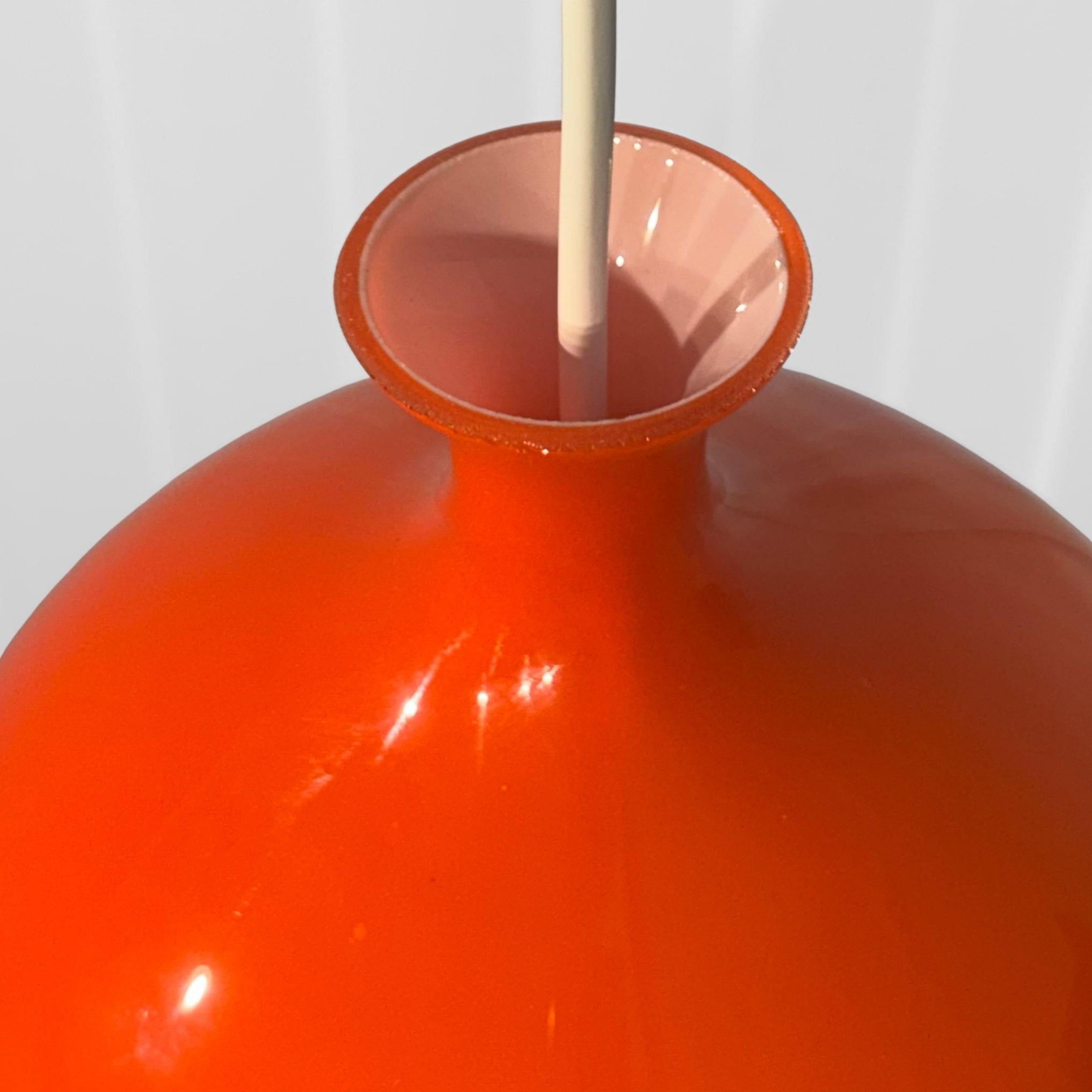 Acciaio Lampada a sospensione scandinava in vetro Löken, Helge Zimdal, Falkenberg, Svezia anni '60 in vendita