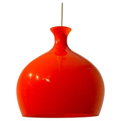 Scandinavian glass pendant lamp Löken, Helge Zimdal, Falkenberg, Sweden 1960s