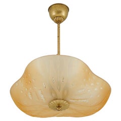 Lampe à suspension ou plafonnier en verre scandinave, moderne suédois, années 1940