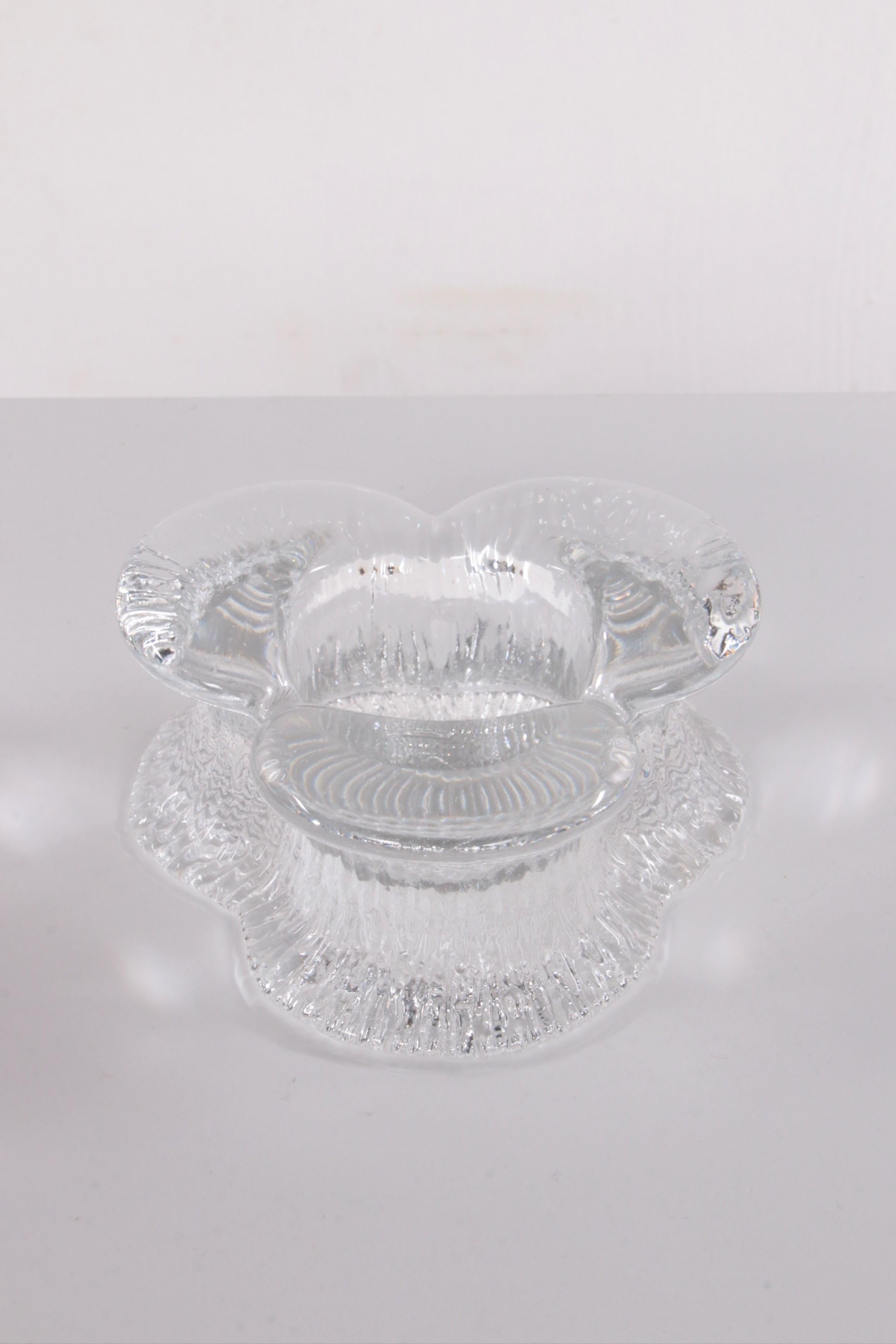 Scandinavian Glass Tealight, 1980s fInland In Good Condition For Sale In Oostrum-Venray, NL