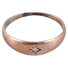 Scandinavian Goldsmith, Gold Ring Adorned with Clear Semi-Precious Stone