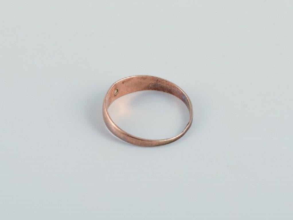 Women's Scandinavian Goldsmith, Gold Ring Adorned with Clear Semi-Precious Stone For Sale