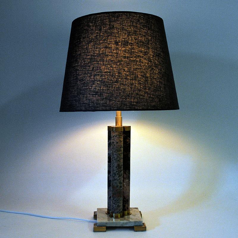 Late 20th Century Vintage Scandinavian Granite Stoneware Table Lamp, 1970s For Sale