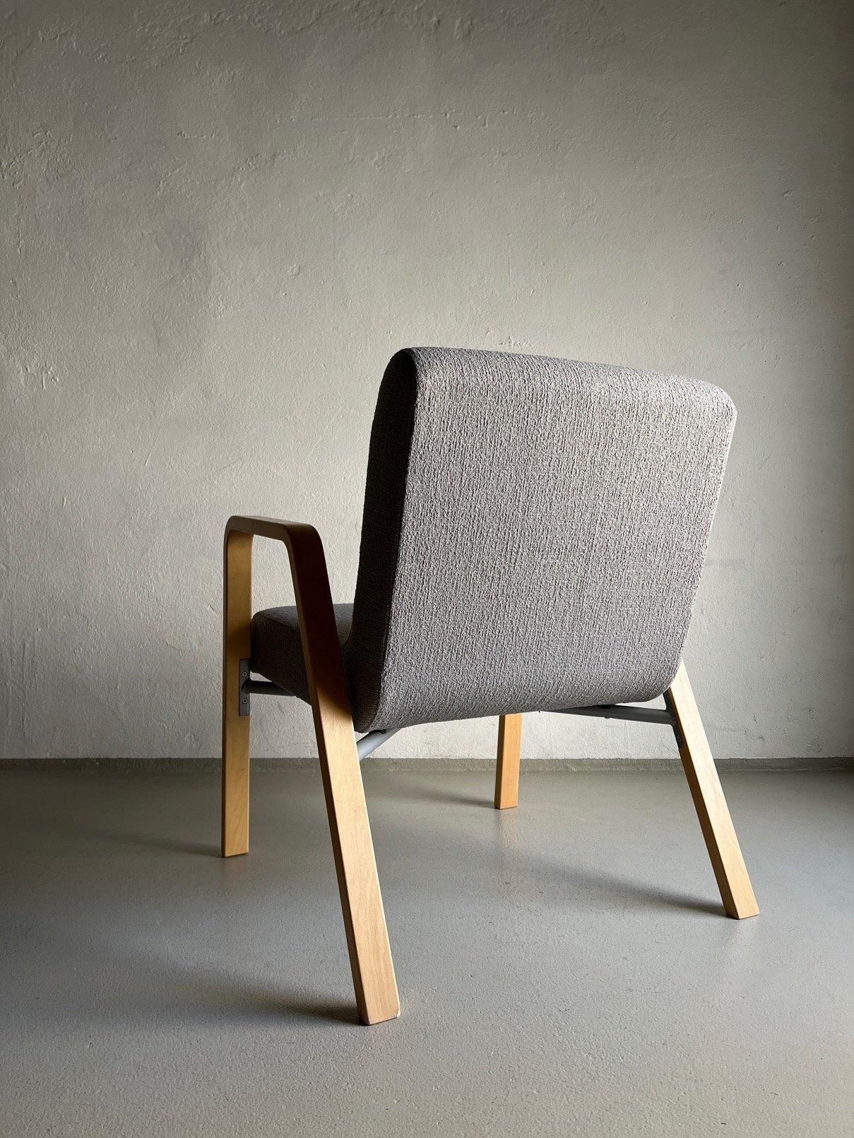 Scandinavian Modern Scandinavian Gray Bentwood Easy Chair 1980s For Sale