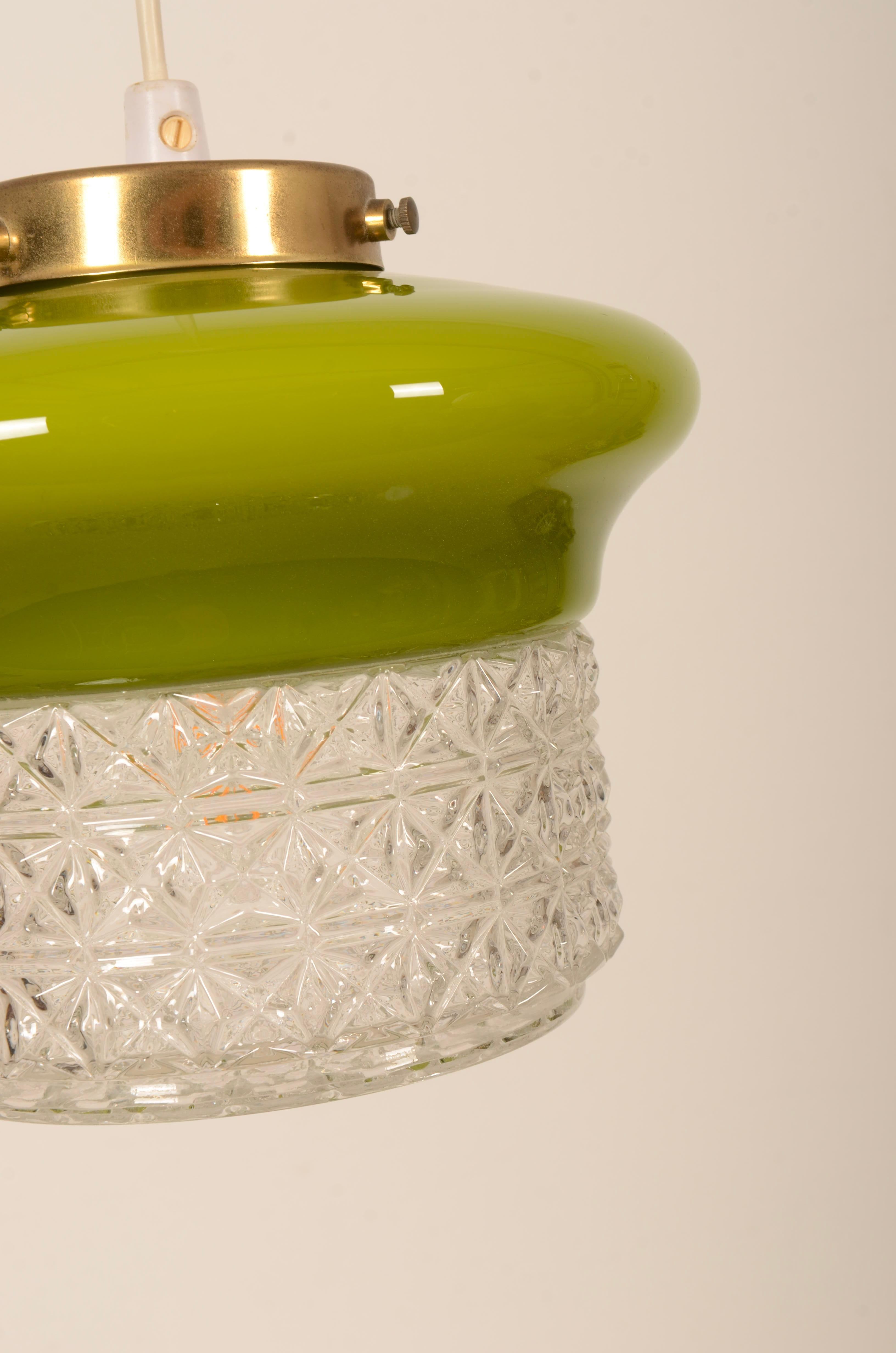 Vetro Lampada a sospensione scandinava in vetro verde in vendita