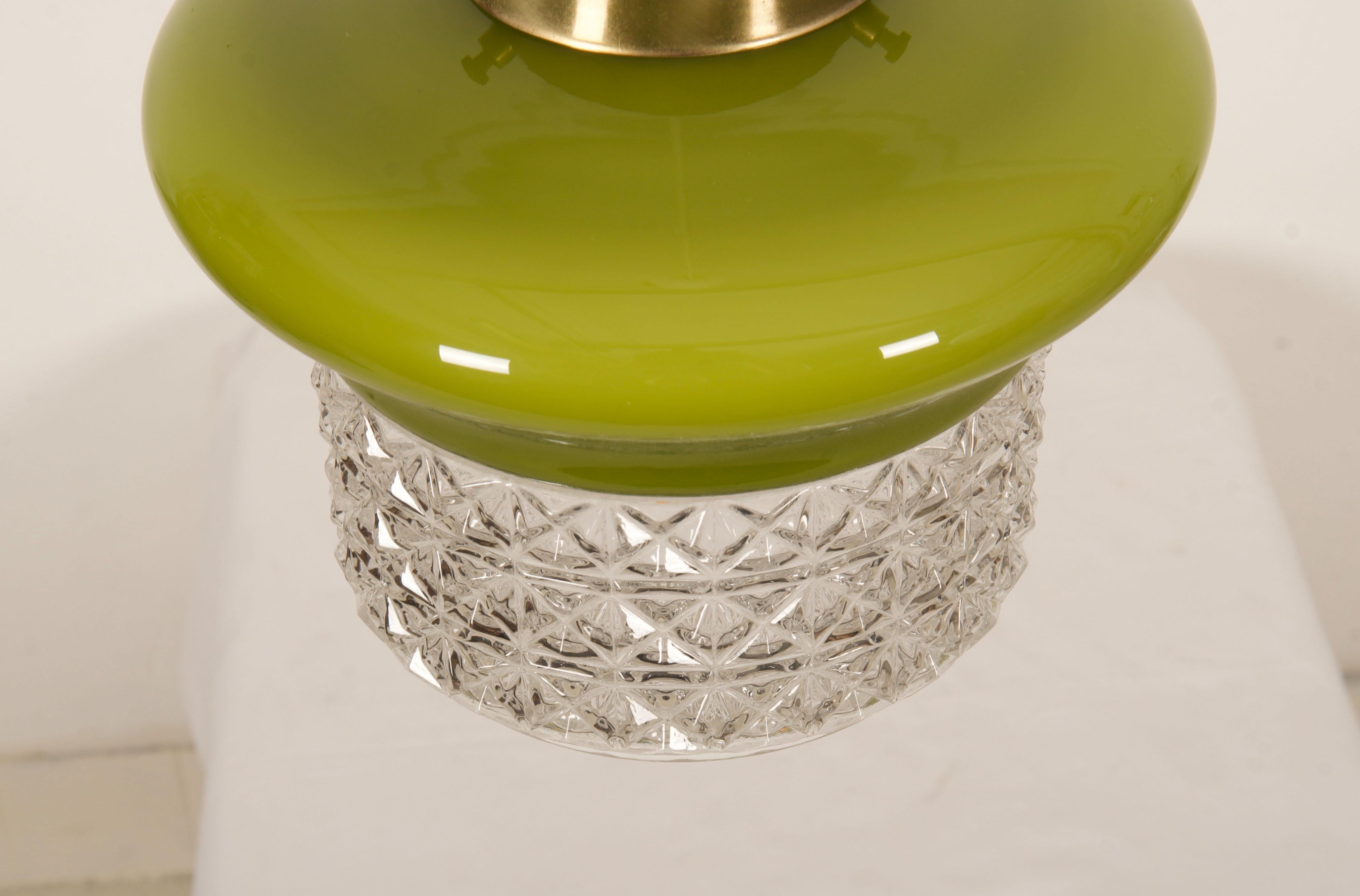 Scandinavian Green Glass Pendant Lamp For Sale 2