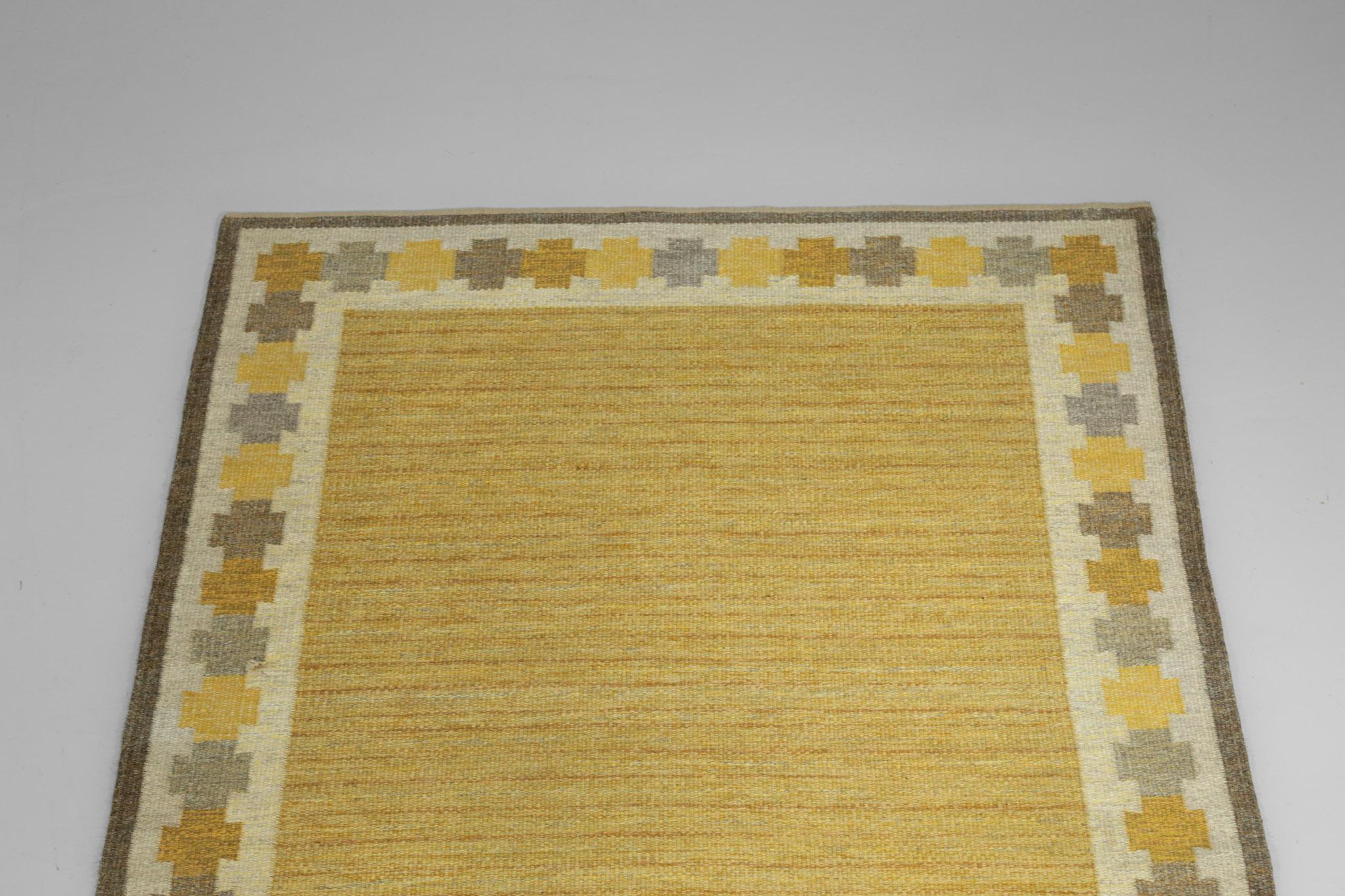 Scandinavian Hand Woven Rug from Ingegerd Silow from the 60's For Sale 2