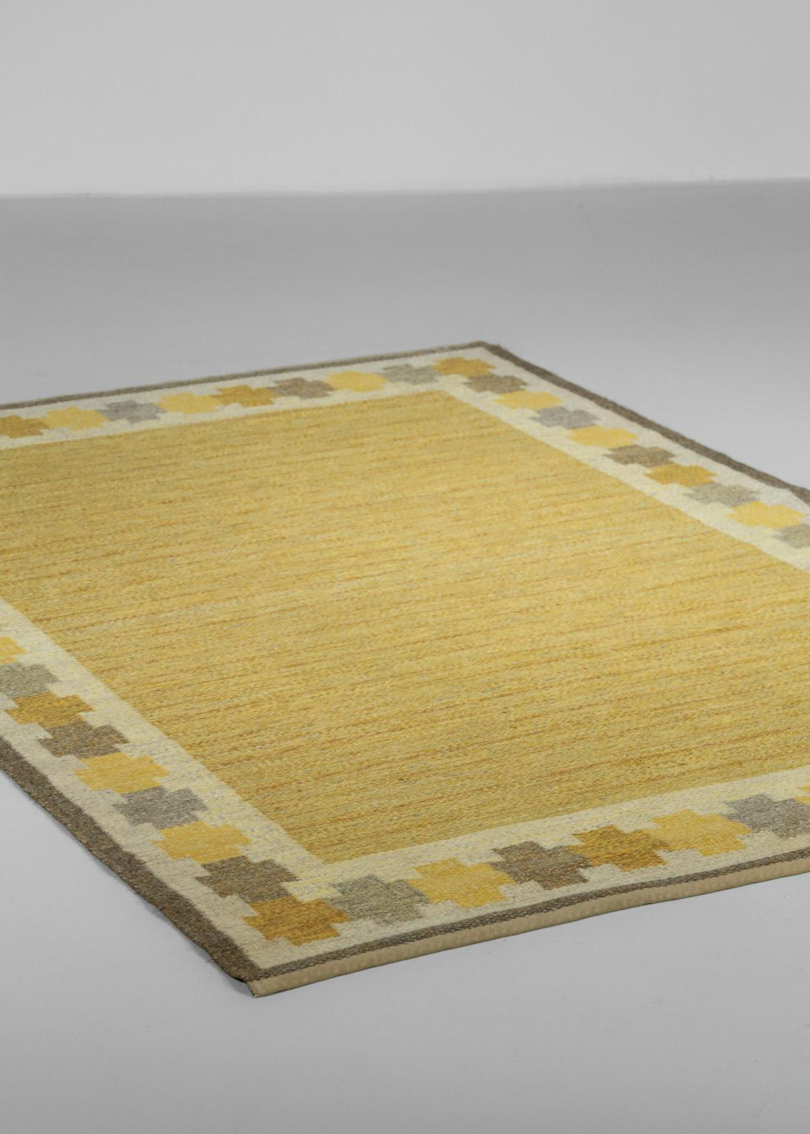 Hand-Woven Scandinavian Hand Woven Rug from Ingegerd Silow from the 60's For Sale