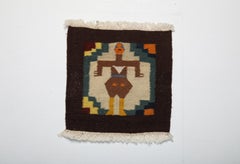 Scandinavian Handwoven Wall Hanging, Figurative Wool Tapestry, 1960s