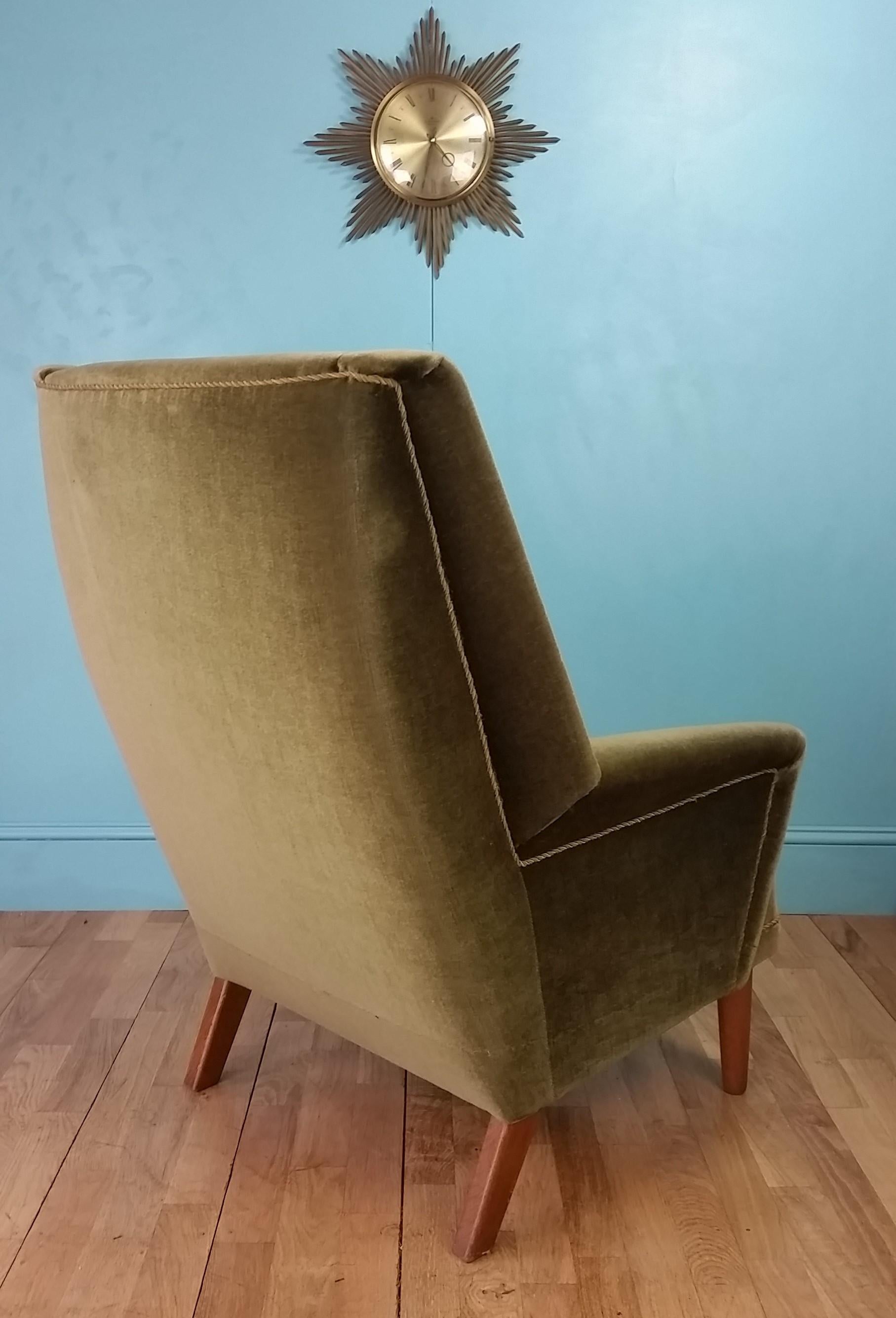 Mid-20th Century Scandinavian High Back Lounge Chair, 1960's