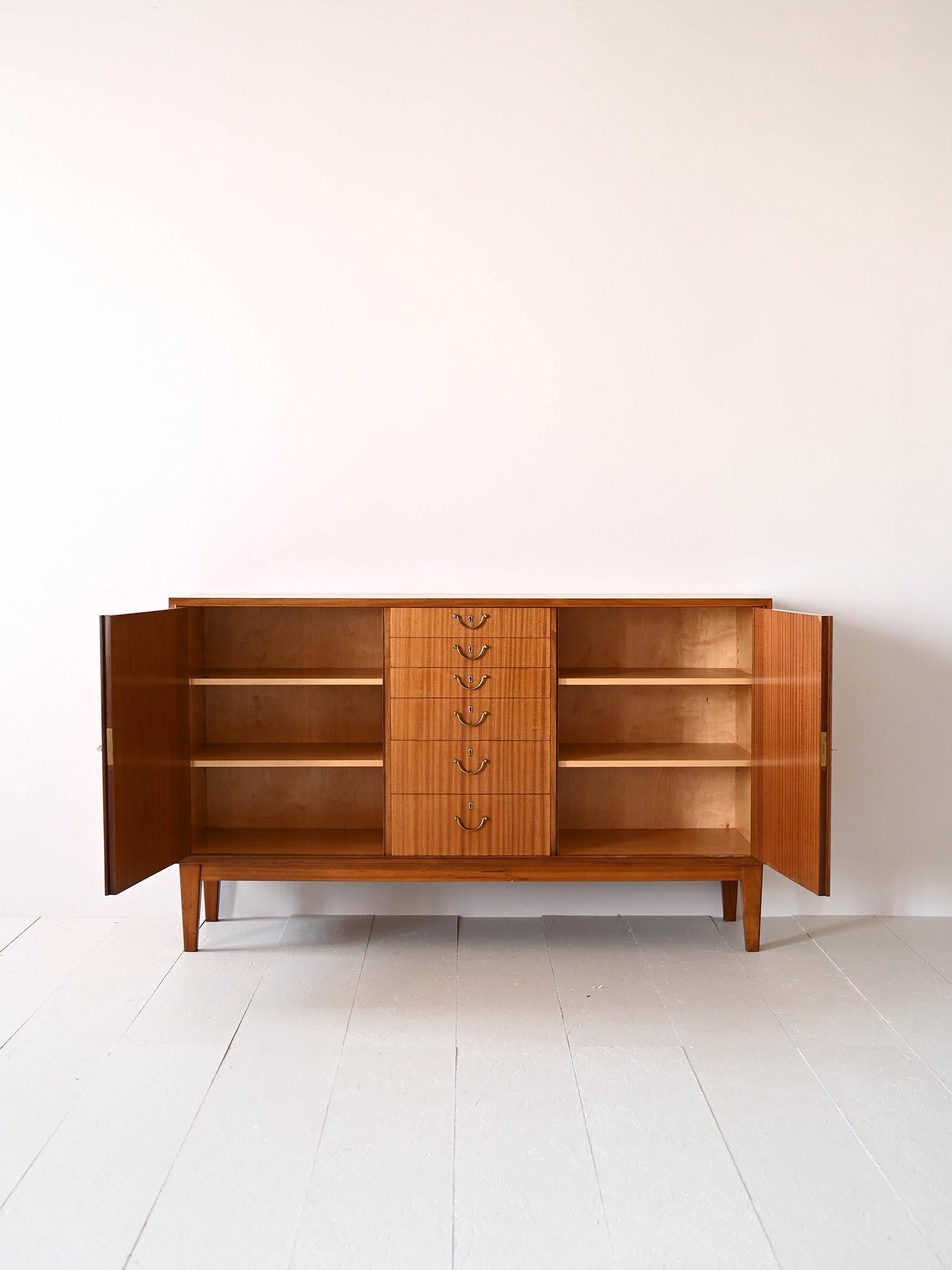 Scandinavian Modern Scandinavian highboard with center drawers For Sale