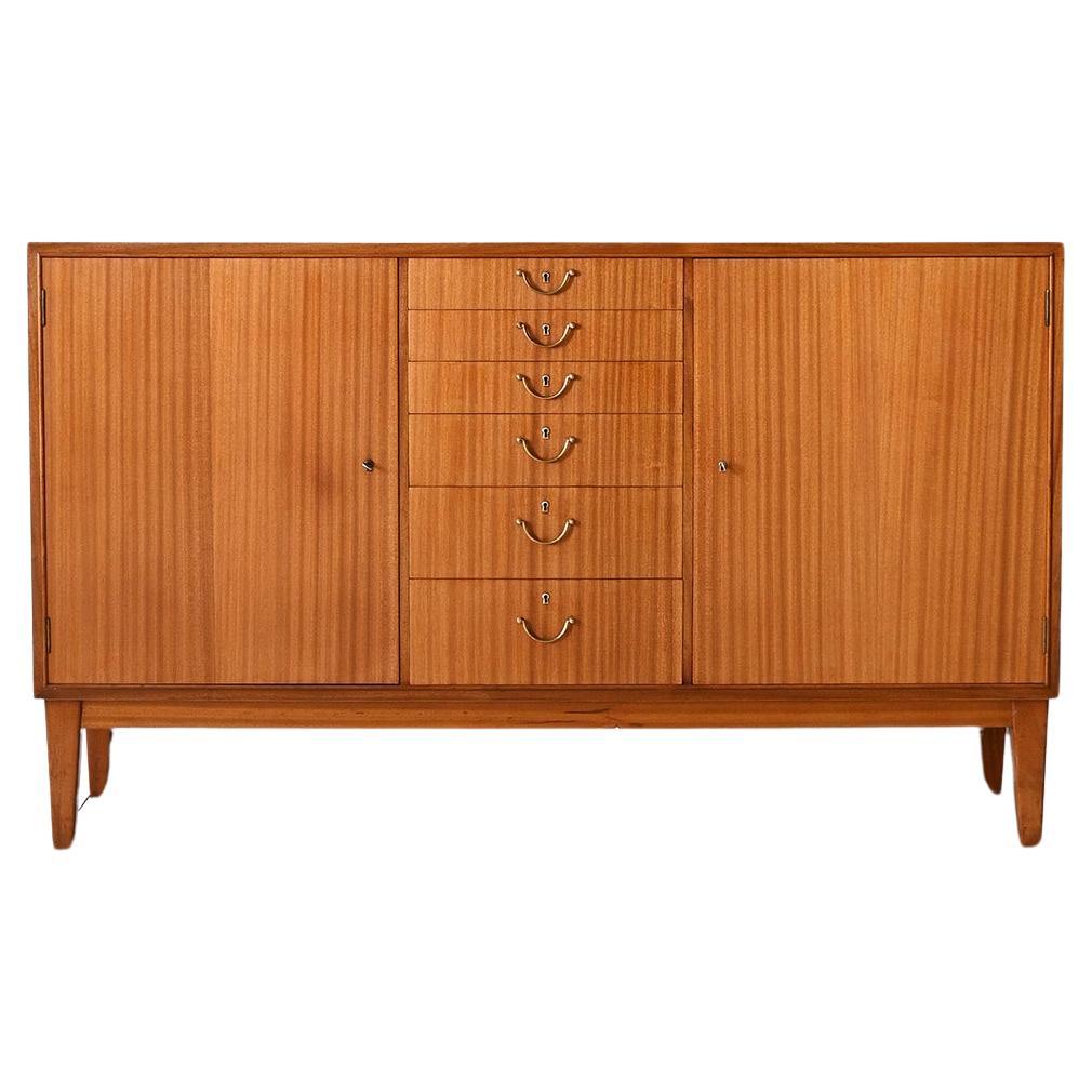 Scandinavian highboard with center drawers For Sale