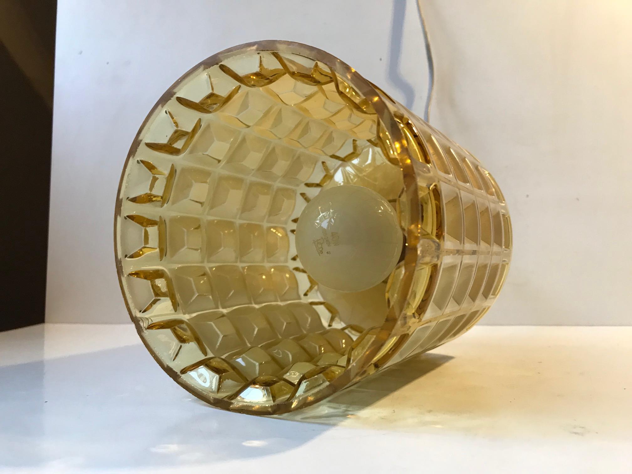 Scandinavian Modern Scandinavian Honeycomb Glass Ceiling Lamp from Vitrika, 1960s