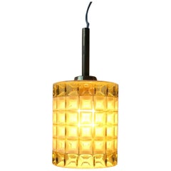 Scandinavian Honeycomb Glass Ceiling Lamp from Vitrika, 1960s
