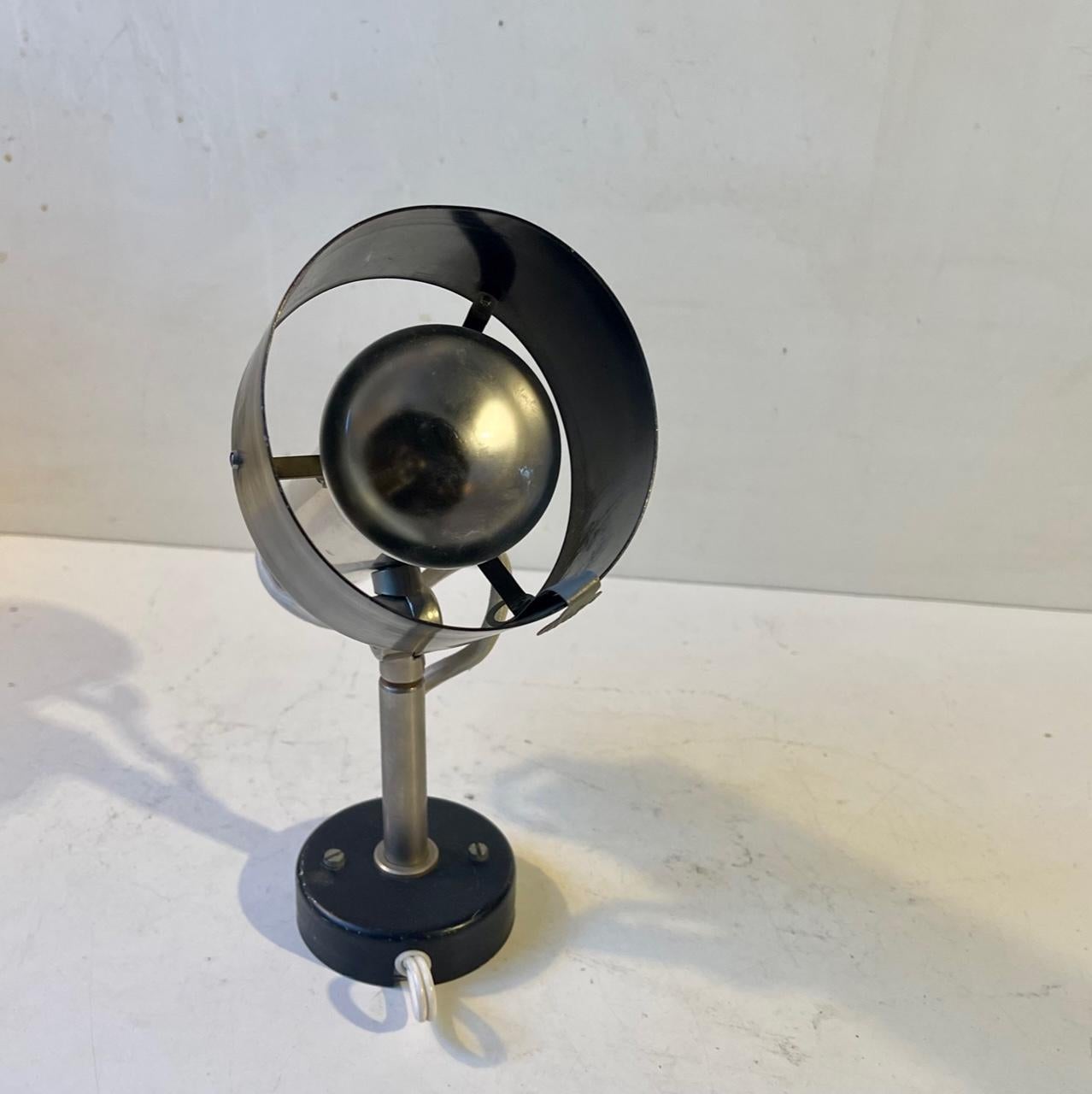 Danish Scandinavian Industrial Steel Wall Light by Nordisk Solar, 1970s For Sale