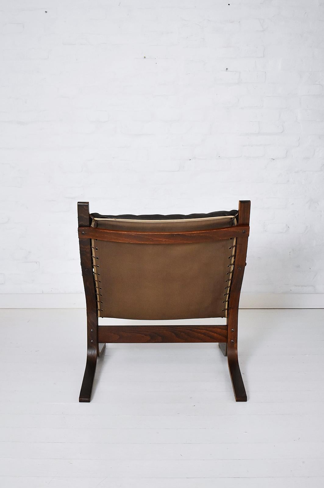 Stained Scandinavian Ingmar Relling Siesta Armchair by Westnofa, Norway, 1970s