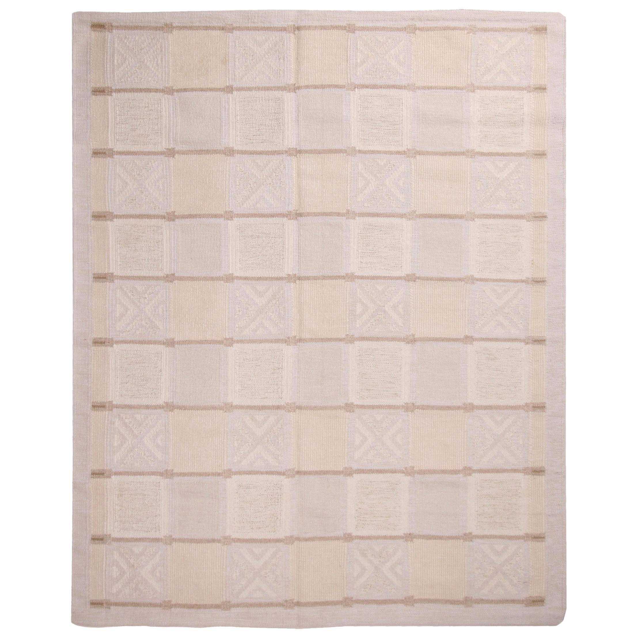 Rug & Kilim - Tappeto geometrico in lana grigio e crema di ispirazione scandinava