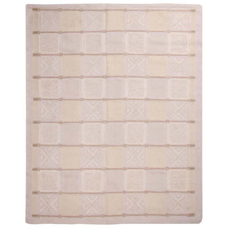 Modern Cream, Wool Cut Pile Rug in Scandinavian Design For Sale at 1stDibs
