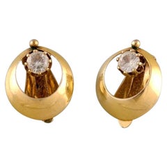 Scandinavian Jeweler, a Pair of 14 Carat Gold Ear Clip Earrings