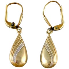 Scandinavian Jeweler, a Pair of 14 Carat Gold Earrings, Mid-20th Century