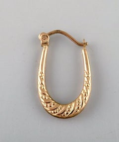 Scandinavian Jeweler, a Pair of 8 Carat Gold Earrings in the Form of Horseshoes