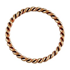 Scandinavian Jeweler, Braided Ring in 8 Carat Gold, Mid-20th Century