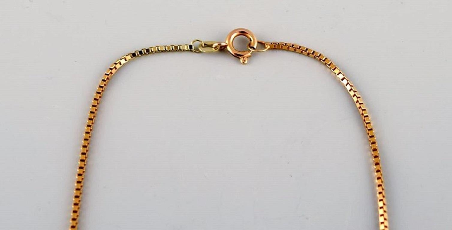 Bead Scandinavian Jeweler, Modernist Necklace in 14 Carat Gold For Sale