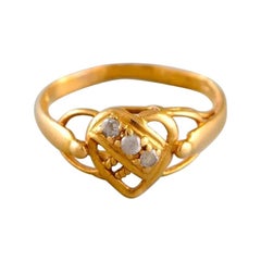Scandinavian Jeweler, Vintage Ring in 22 Carat Gold with Semi-Precious Stones
