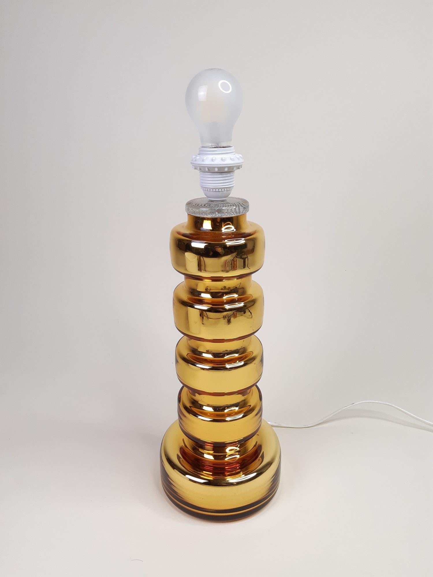 Scandinavian Johansfors Glass Table Lamp, 1970s In Good Condition In Toulouse, Midi-Pyrénées