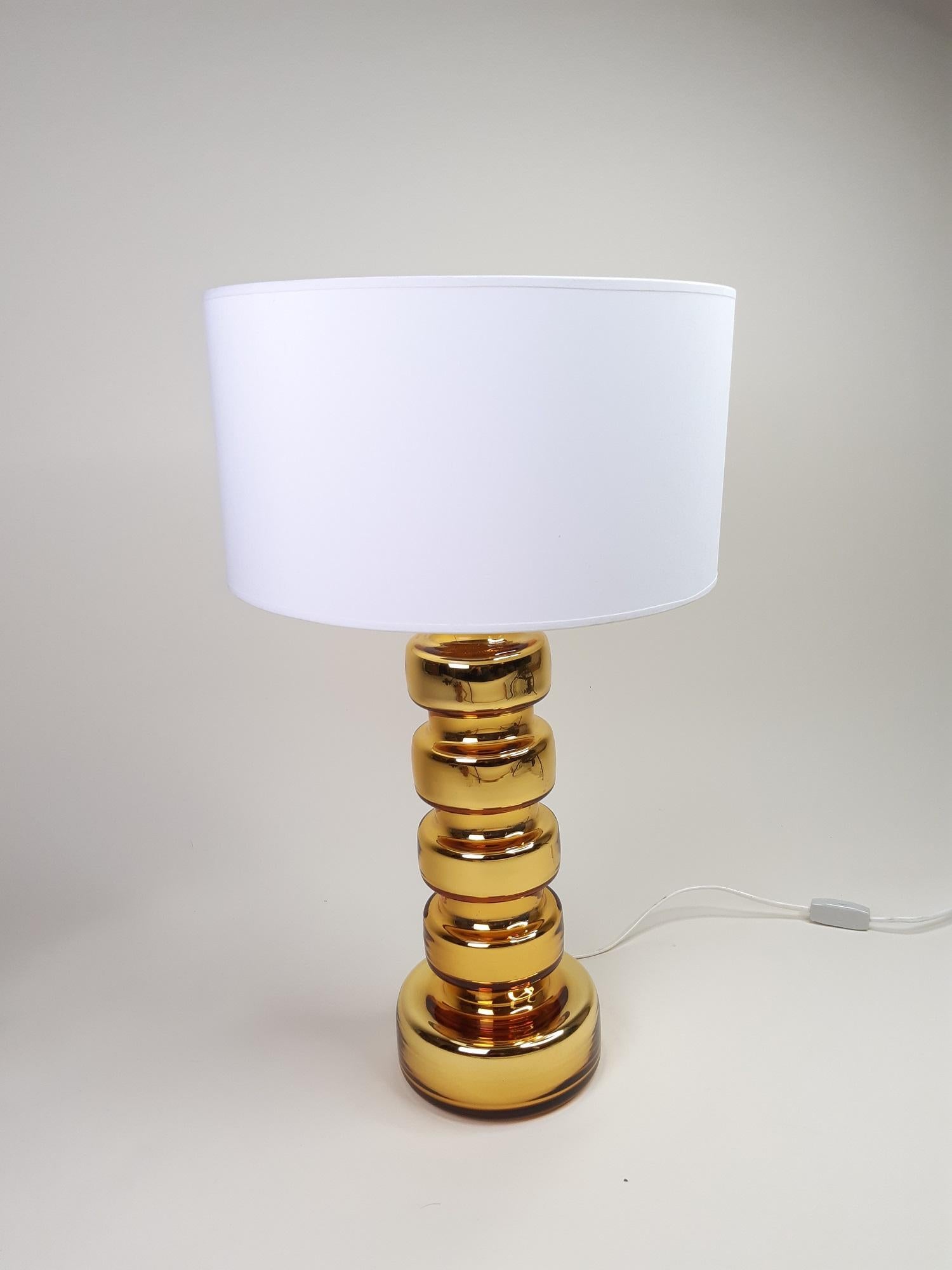 Scandinavian Johansfors Glass Table Lamp, 1970s 2