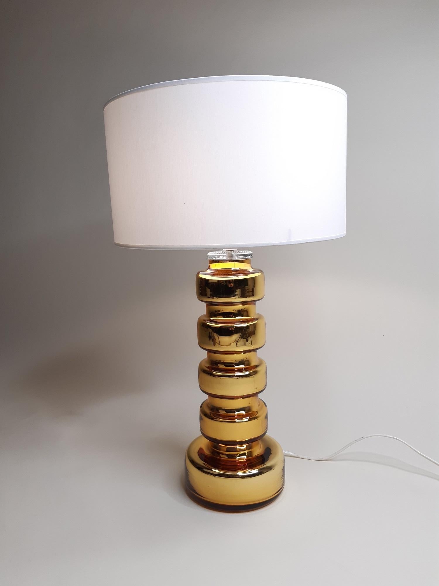 Scandinavian Johansfors Glass Table Lamp, 1970s 3