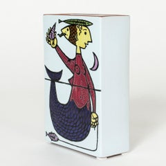 Scandinavian "Karneval" Faience Vase, Stig Lindberg, Gustavsberg, Sweden, 1950s