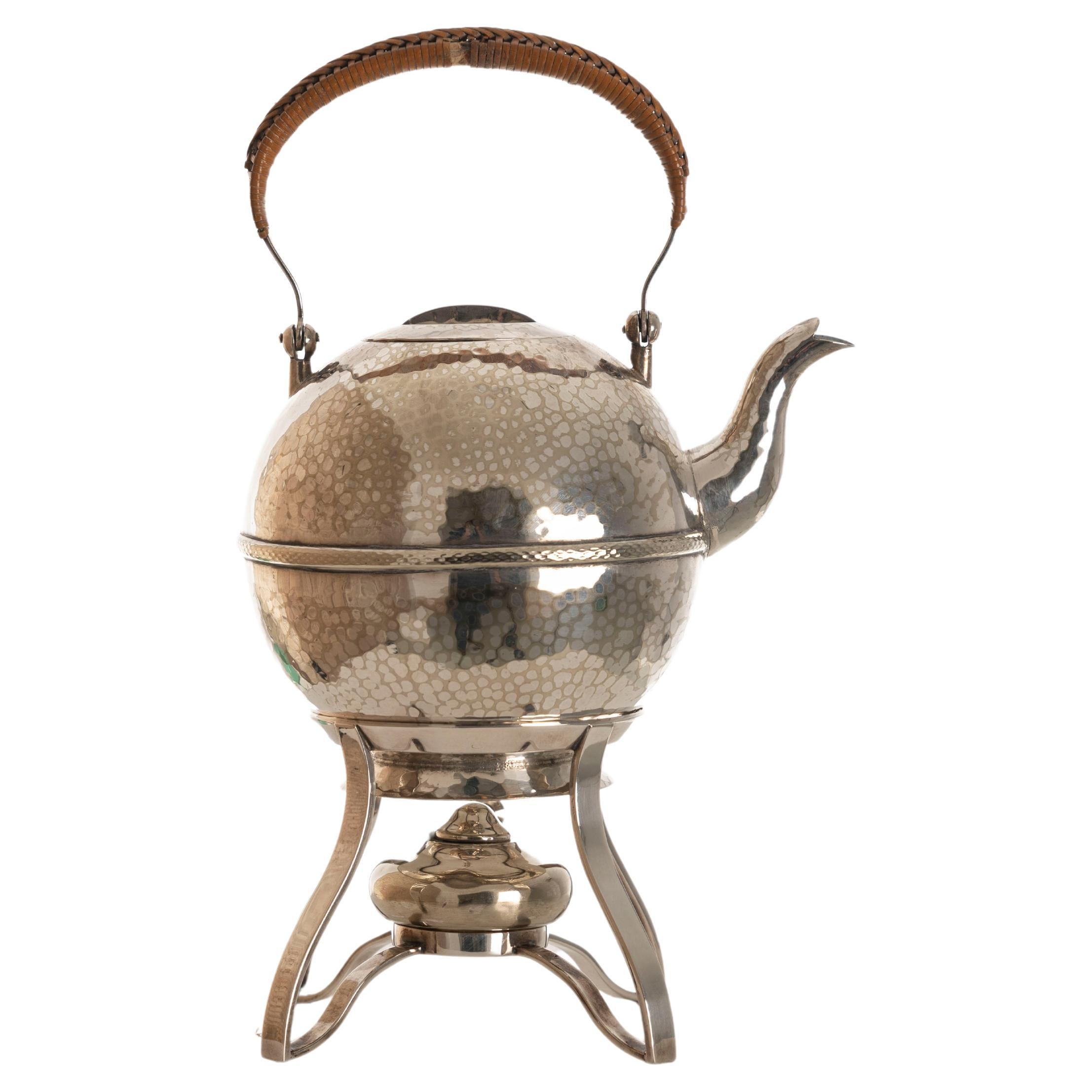 Scandinavian Kettle on Stand circa 1910 For Sale