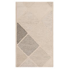 Rug & Kilim's Scandinavian Kilim Style Rug in White, Gray Diamond Pattern