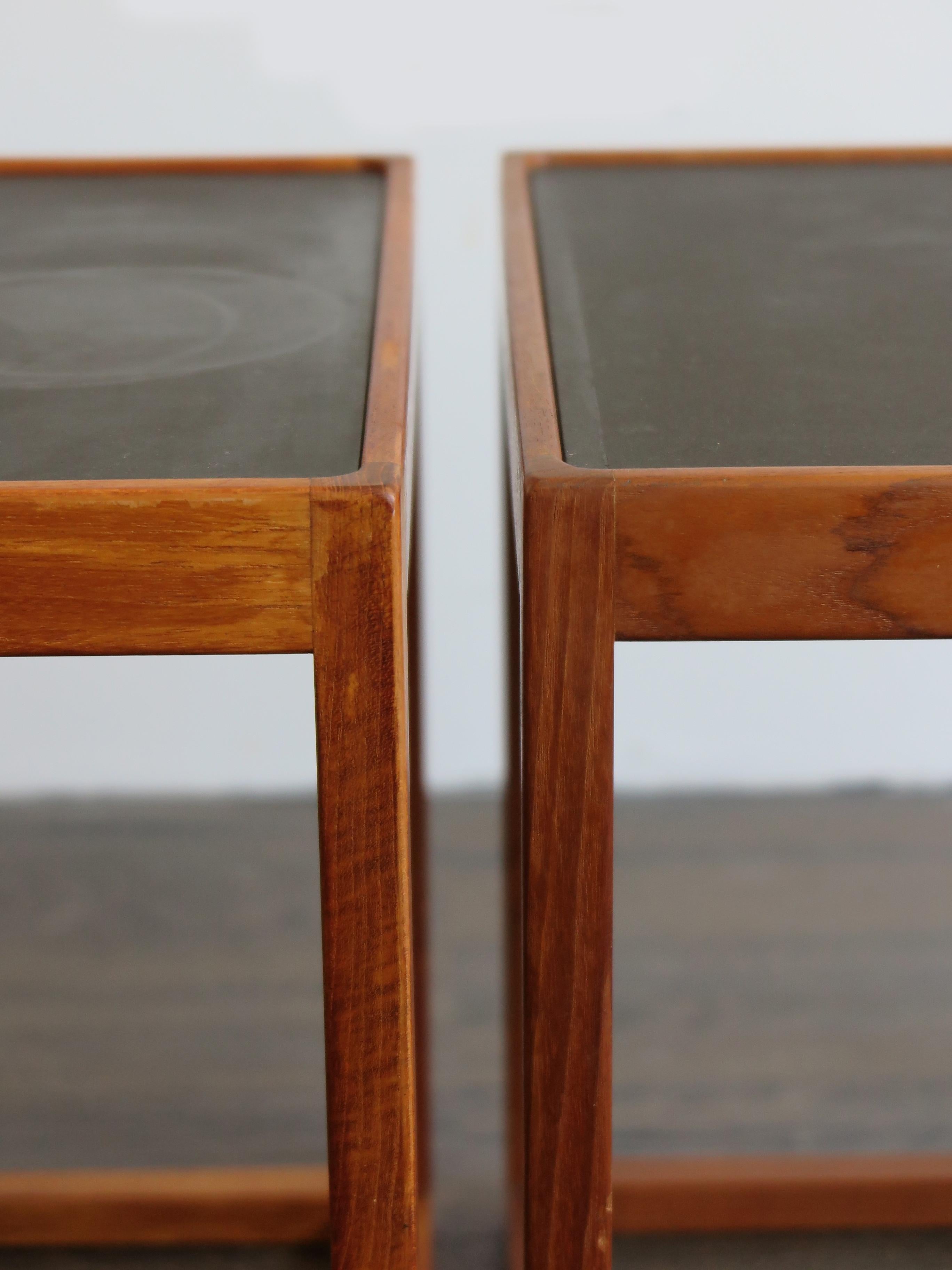 Stratifié Tables basses scandinaves Kurt stervig en teck noir mi-siècle, tables d'appoint et tables basses, 1960 en vente