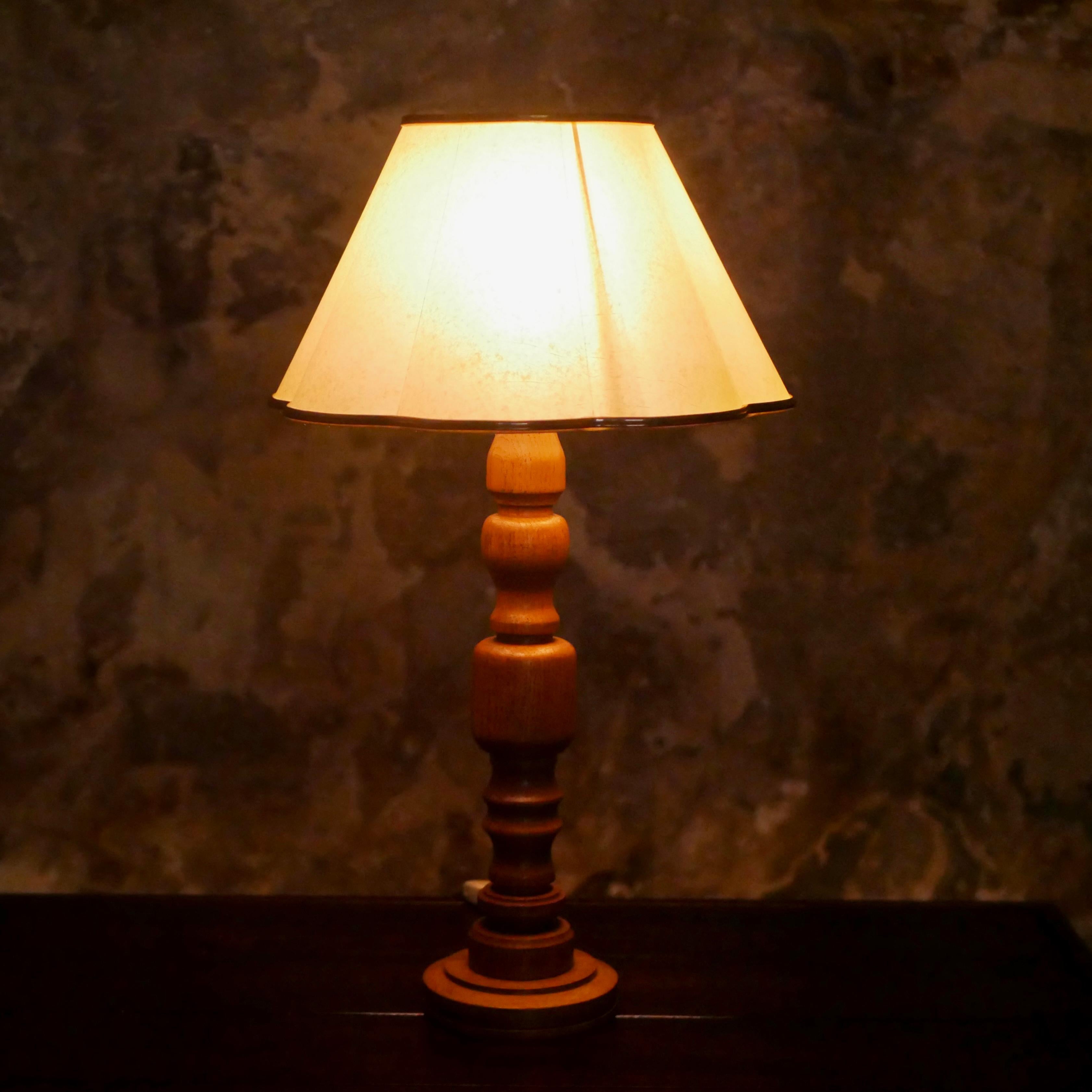 Scandinavian lamp in oak, 1970s, Netherlands For Sale 5