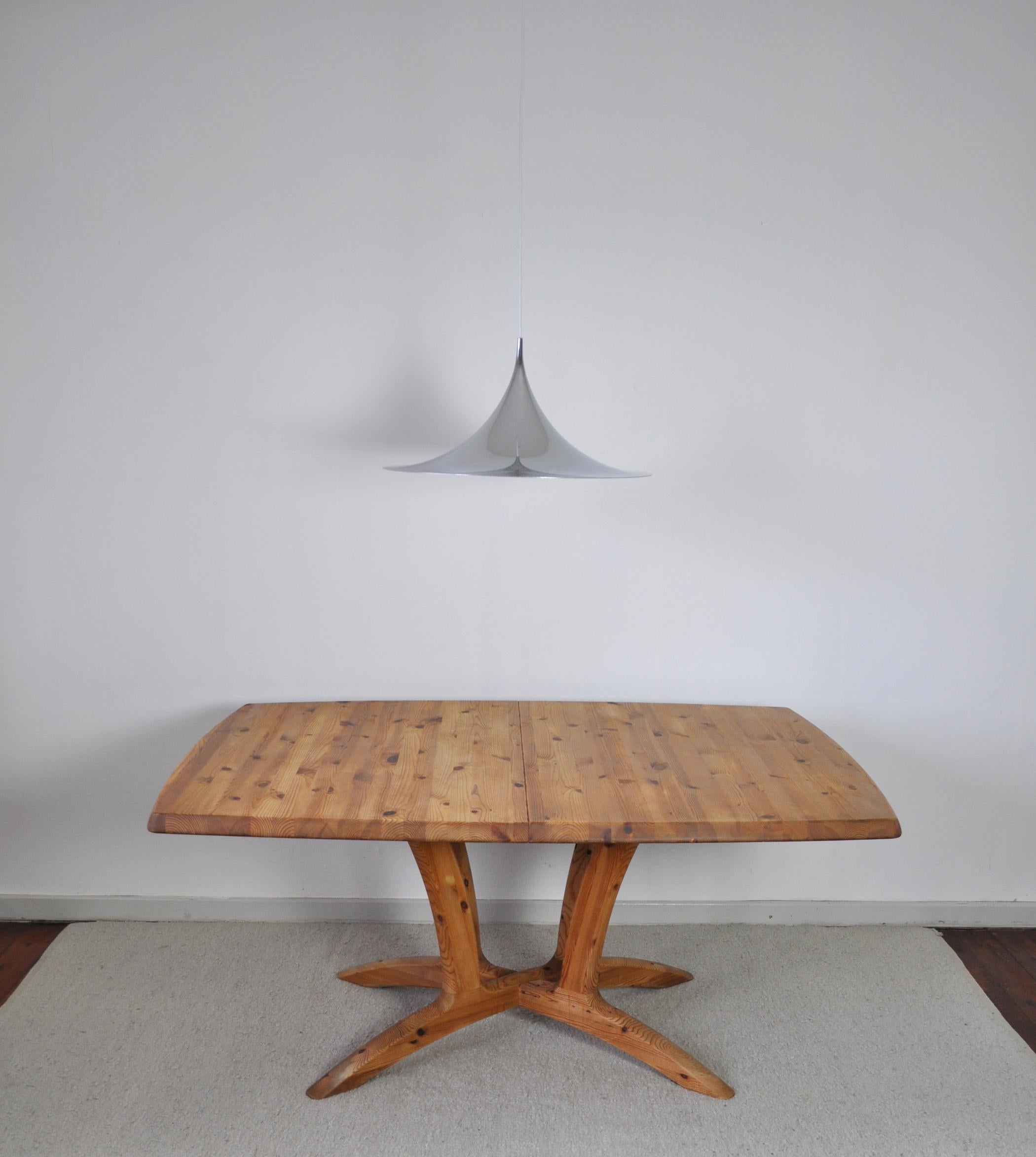 Contemporary Scandinavian Large Extendable Pine Dining Table For Sale
