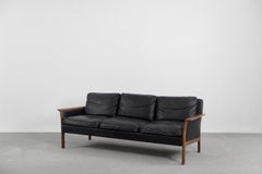 Scandinavian Leather 3-Seater Sofa and Chair from Bröderna Andersson, 1960s