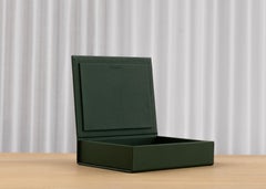 Scandinavian Leather Boxes for Storage, Cactus Green, Medium