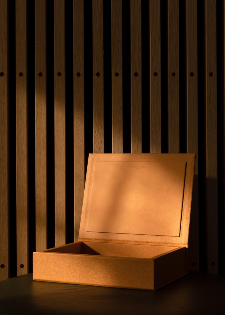 Scandinavian Leather Boxes for Storage, Saffron, Medium For Sale at 1stDibs