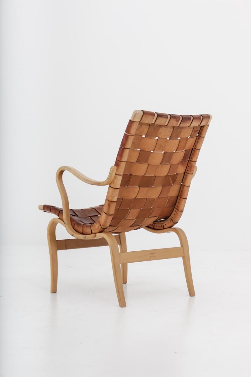 Swedish Scandinavian Leather Easy Chair 