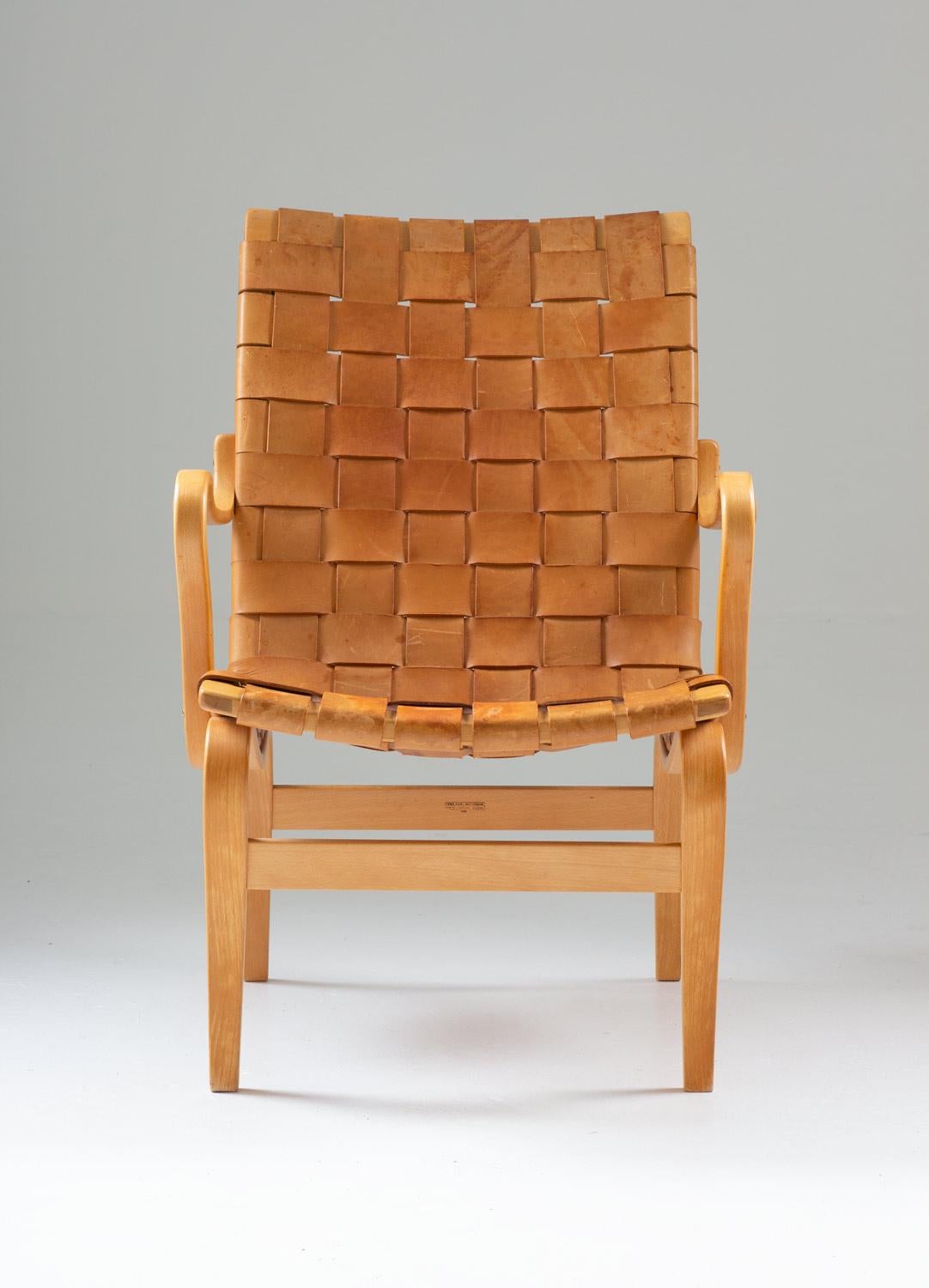 Swedish Scandinavian Leather Easy Chair 