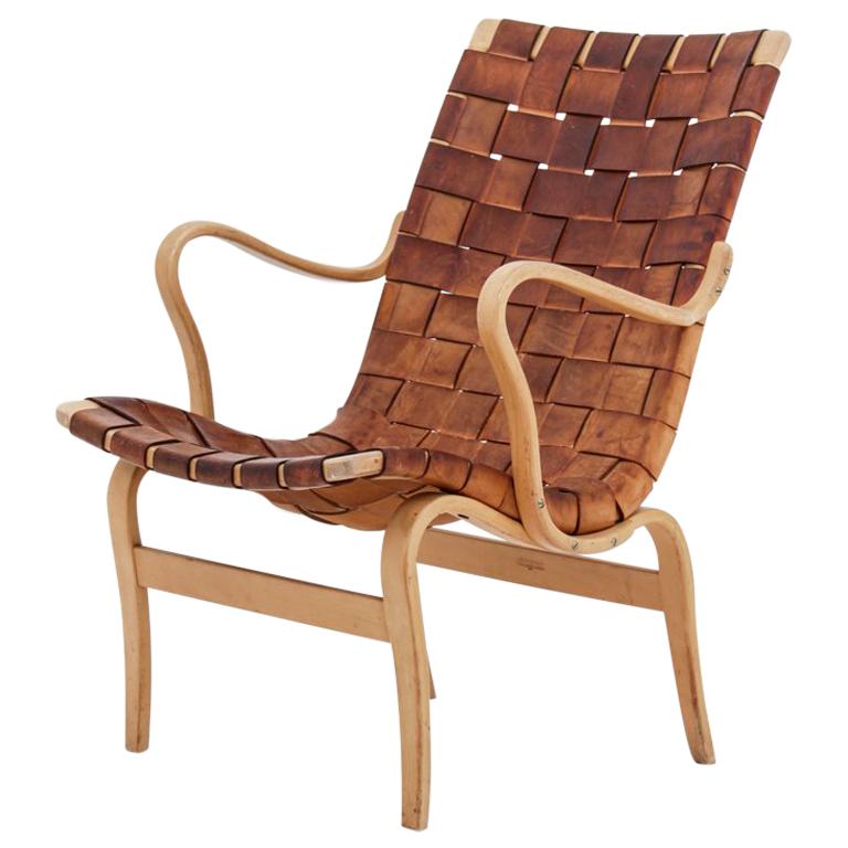 Scandinavian Leather Easy Chair "Eva" by Bruno Mathsson