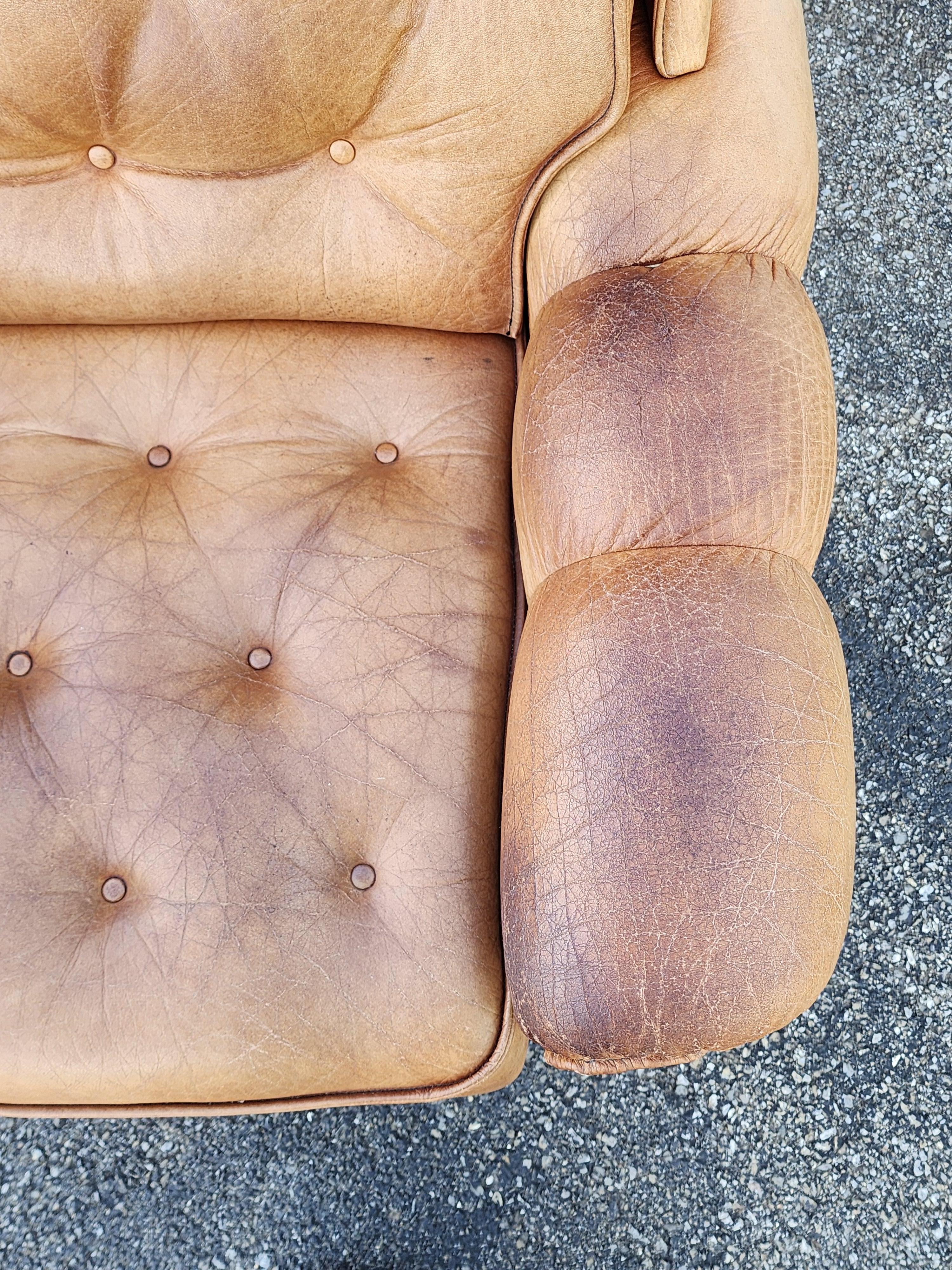 Scandinavian Leather Lounge Chair Mid Cetury 9