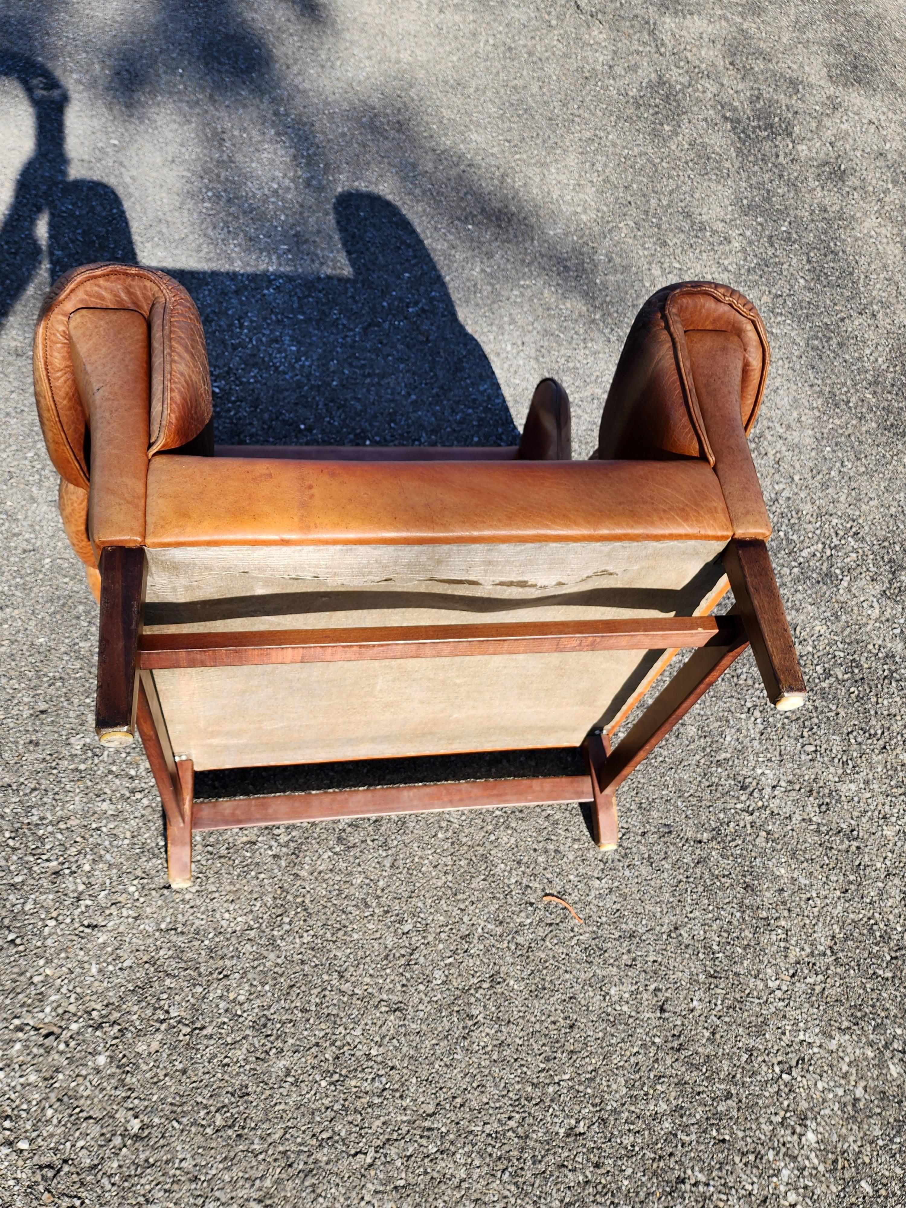 Scandinavian Leather Lounge Chair Mid Cetury 10
